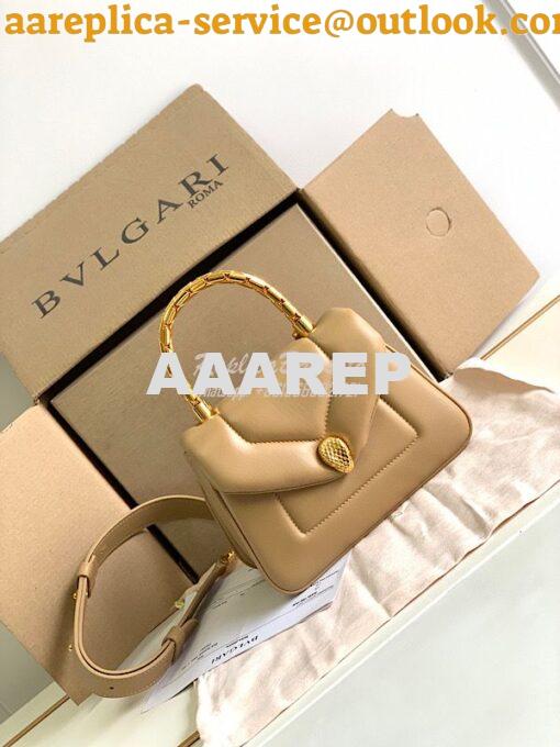 Replica Bvlgari Serpenti Reverse Top Handle 292127 Brown