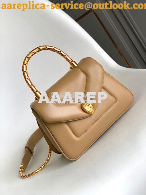 Replica Bvlgari Serpenti Reverse Top Handle 292127 Brown 2