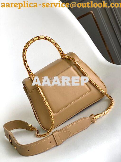 Replica Bvlgari Serpenti Reverse Top Handle 292127 Brown 4