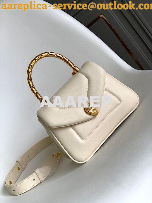 Replica Bvlgari Serpenti Reverse Top Handle 292127 Ivory 2