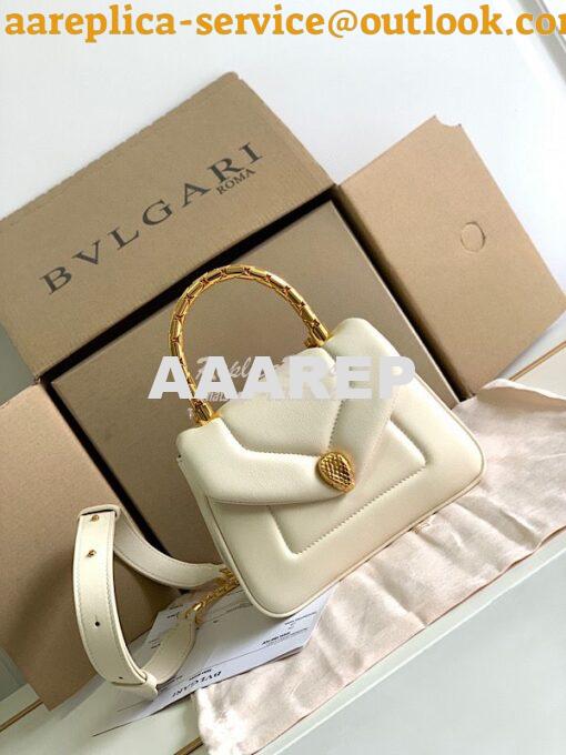 Replica Bvlgari Serpenti Reverse Top Handle 292127 Ivory 3