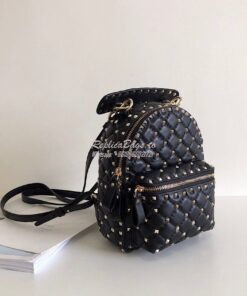 Replica Valentino Garavani Rockstud Spike Mini Leather Backpack Black 2