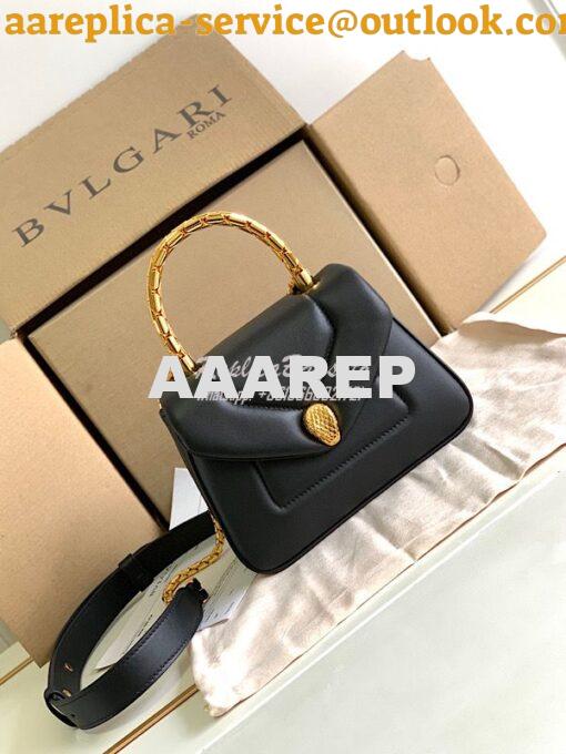 Replica Bvlgari Serpenti Reverse Top Handle 292127 Black