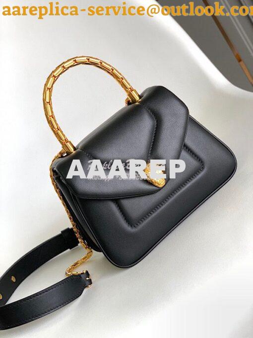 Replica Bvlgari Serpenti Reverse Top Handle 292127 Black 3