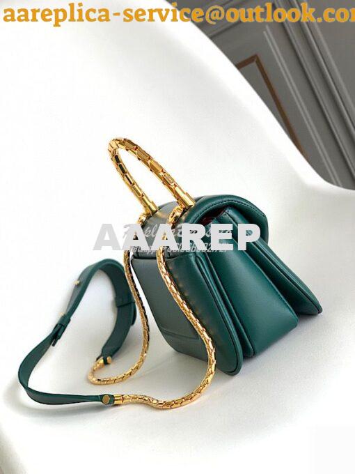 Replica Bvlgari Serpenti Reverse Top Handle 292127 Green 2