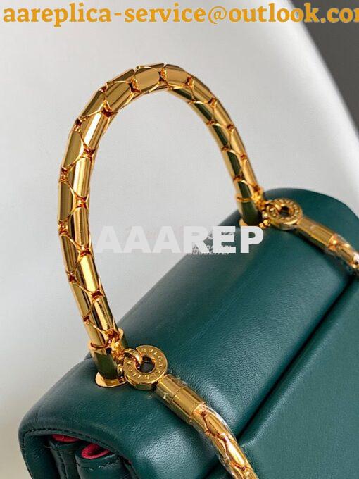 Replica Bvlgari Serpenti Reverse Top Handle 292127 Green 6