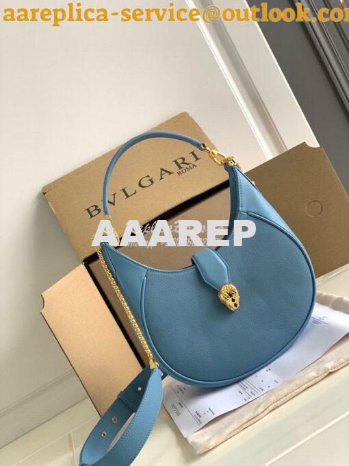 Replica Bvlgari Serpenti Ellipse Shoulder Bag 291636 sapphire blue