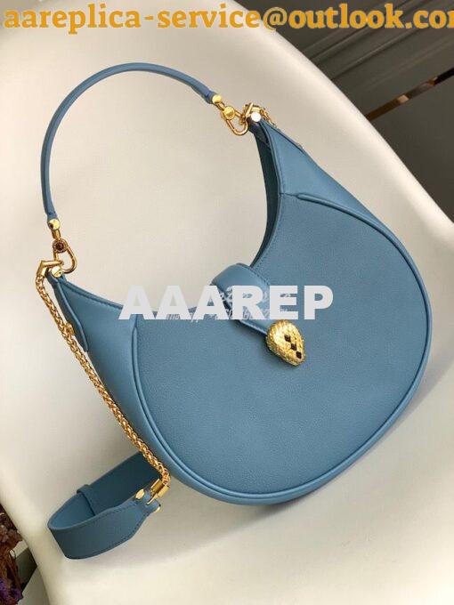 Replica Bvlgari Serpenti Ellipse Shoulder Bag 291636 sapphire blue 2