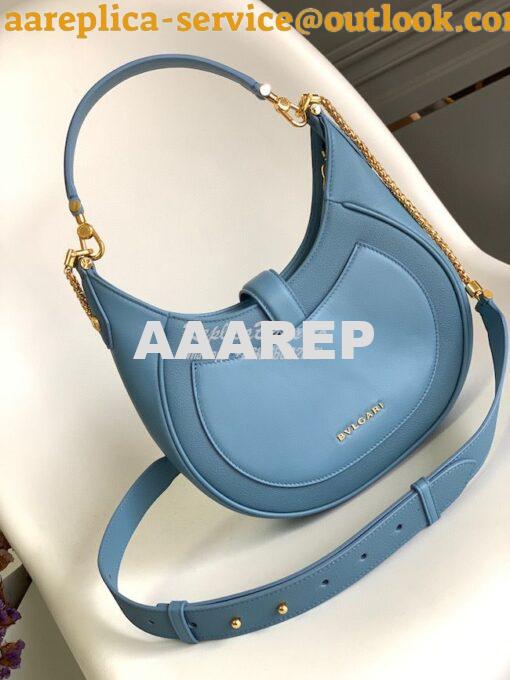 Replica Bvlgari Serpenti Ellipse Shoulder Bag 291636 sapphire blue 4