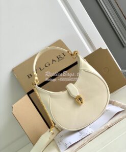 Replica Bvlgari Serpenti Ellipse Shoulder Bag 291636 Ivory