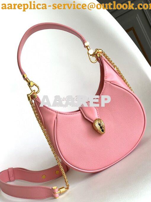 Replica Bvlgari Serpenti Ellipse Shoulder Bag 291636 Quartz Pink