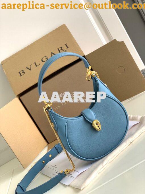 Replica Bvlgari Serpenti Ellipse Shoulder Bag 291636 sapphire blue 11