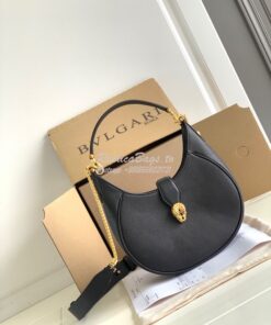 Replica Bvlgari Serpenti Ellipse Shoulder Bag 291636 Black