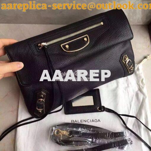 Replica Balenciaga Metallic Edge Envelope Black 2