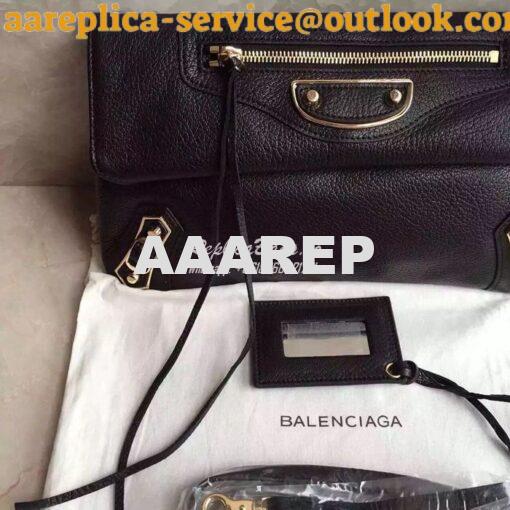 Replica Balenciaga Metallic Edge Envelope Black 5