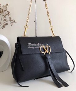 Replica Valentino Garavani Medium VRing Grainy Calfskin Chain Bag RW0B 2