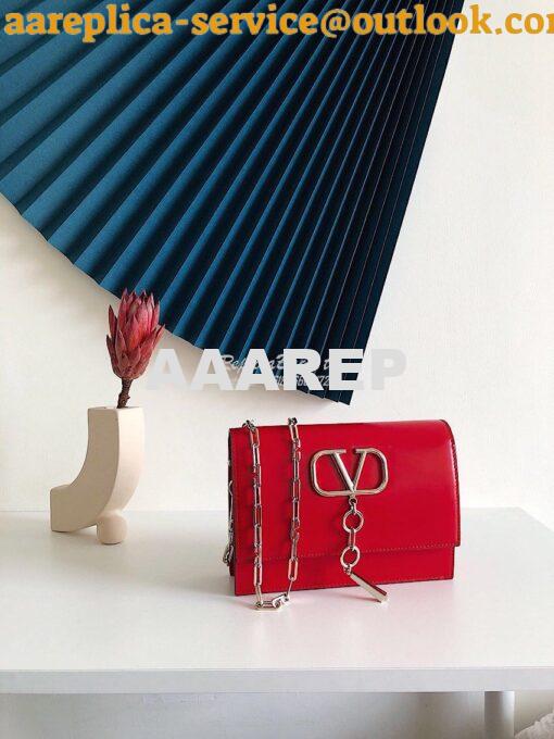 Replica Valentino Garavani Small VCASE Smooth Calfskin Bag Red