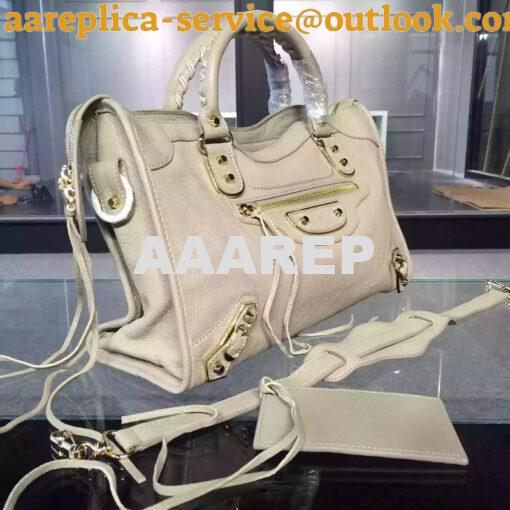 Replica Balenciaga Classic Goatskin Metallic Edge City White 3