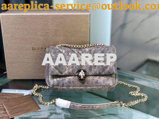 Replica Bvlgari Serpenti Cabochon Small Shoulder Bag 287993 Gold Metal 2