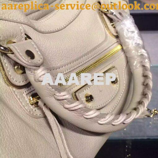 Replica Balenciaga Classic Goatskin Metallic Edge City White 6