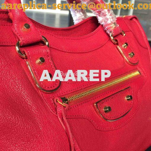 Replica Balenciaga Classic Goatskin Metallic Edge City Red 10