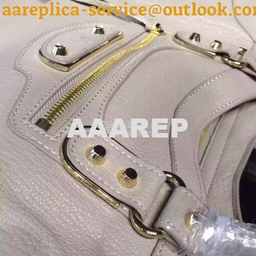 Replica Balenciaga Classic Goatskin Metallic Edge City White 8