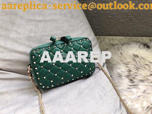 Replica Valentino Rockstud Spike Small Camera Bag QW1B0B60 Green 2