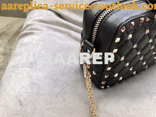 Replica Valentino Rockstud Spike Small Camera Bag QW1B0B60 Black 5