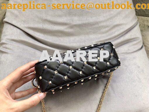 Replica Valentino Rockstud Spike Small Camera Bag QW1B0B60 Black 9