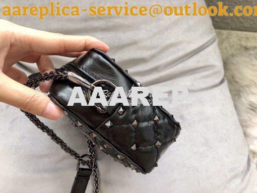 Replica Valentino Rockstud Spike Small Camera Bag QW1B0B60 Black Craqu 6