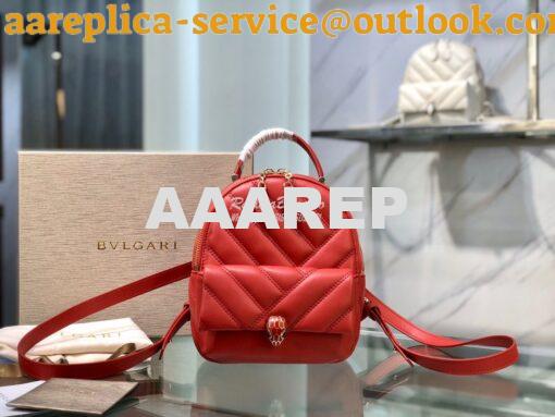 Replica Bvlgari Serpenti Serpenti Cabochon Backpack 288735 Red