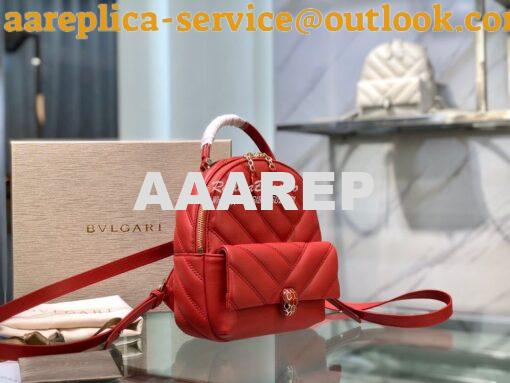 Replica Bvlgari Serpenti Serpenti Cabochon Backpack 288735 Red 2