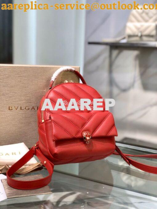 Replica Bvlgari Serpenti Serpenti Cabochon Backpack 288735 Red 4