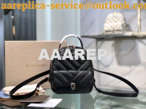 Replica Bvlgari Serpenti Serpenti Cabochon Backpack 288735 Black