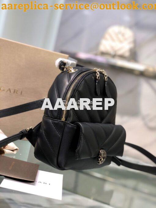 Replica Bvlgari Serpenti Serpenti Cabochon Backpack 288735 Black 3