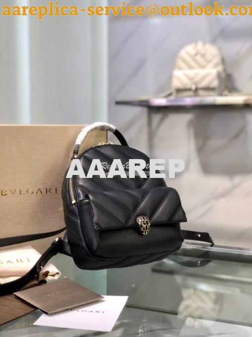 Replica Bvlgari Serpenti Serpenti Cabochon Backpack 288735 Black 4