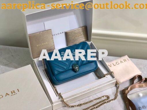 Replica Bvlgari Serpenti Cabochon Micro Shoulder Bag 288755 Blue