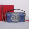 Replica Valentino Small Loco Shoulder Bag With Rhinestones 3W2B0K Fuch 11