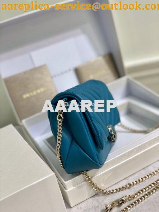 Replica Bvlgari Serpenti Cabochon Micro Shoulder Bag 288755 Blue 4