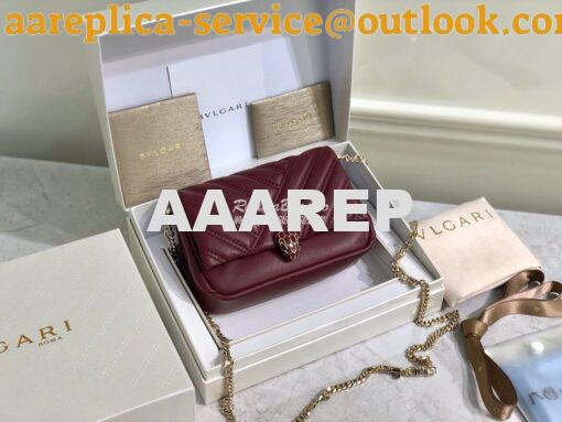 Replica Bvlgari Serpenti Cabochon Micro Shoulder Bag 288755 Burgundy