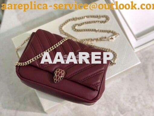 Replica Bvlgari Serpenti Cabochon Micro Shoulder Bag 288755 Burgundy 3