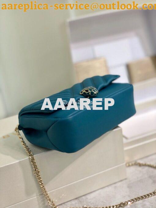 Replica Bvlgari Serpenti Cabochon Micro Shoulder Bag 288755 Blue 7