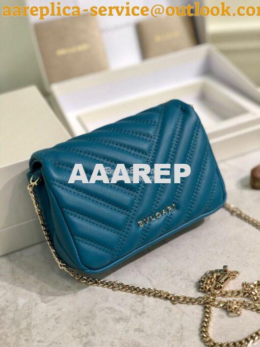 Replica Bvlgari Serpenti Cabochon Micro Shoulder Bag 288755 Blue 8