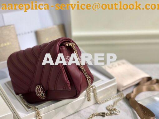 Replica Bvlgari Serpenti Cabochon Micro Shoulder Bag 288755 Burgundy 5