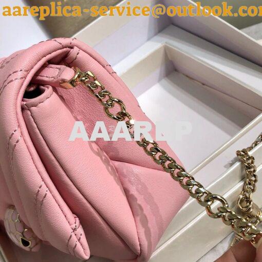 Replica Bvlgari Serpenti Cabochon Micro Shoulder Bag 288755 Pink 8