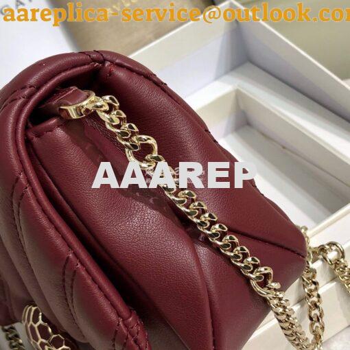 Replica Bvlgari Serpenti Cabochon Micro Shoulder Bag 288755 Burgundy 6