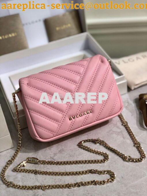 Replica Bvlgari Serpenti Cabochon Micro Shoulder Bag 288755 Pink 9