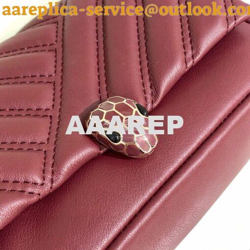 Replica Bvlgari Serpenti Cabochon Micro Shoulder Bag 288755 Burgundy 7