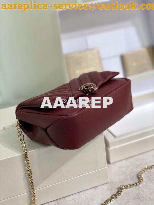 Replica Bvlgari Serpenti Cabochon Micro Shoulder Bag 288755 Burgundy 8