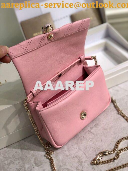 Replica Bvlgari Serpenti Cabochon Micro Shoulder Bag 288755 Pink 11